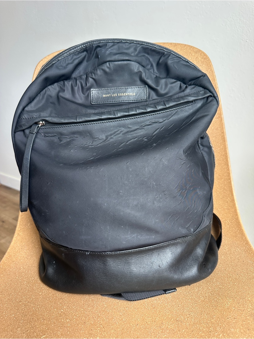 WANT Les Essentiels Black Nylon and Leather Accent Backpack